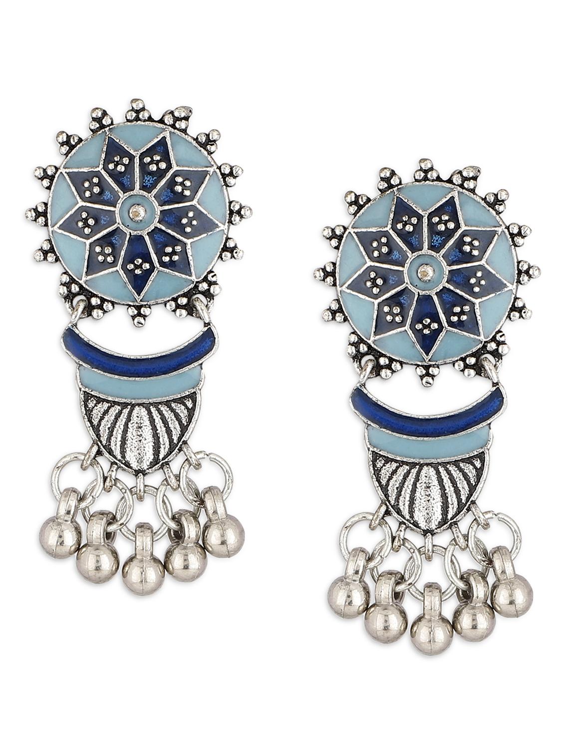 silver plated drop earring - 19421448 - Zoom Image - 0