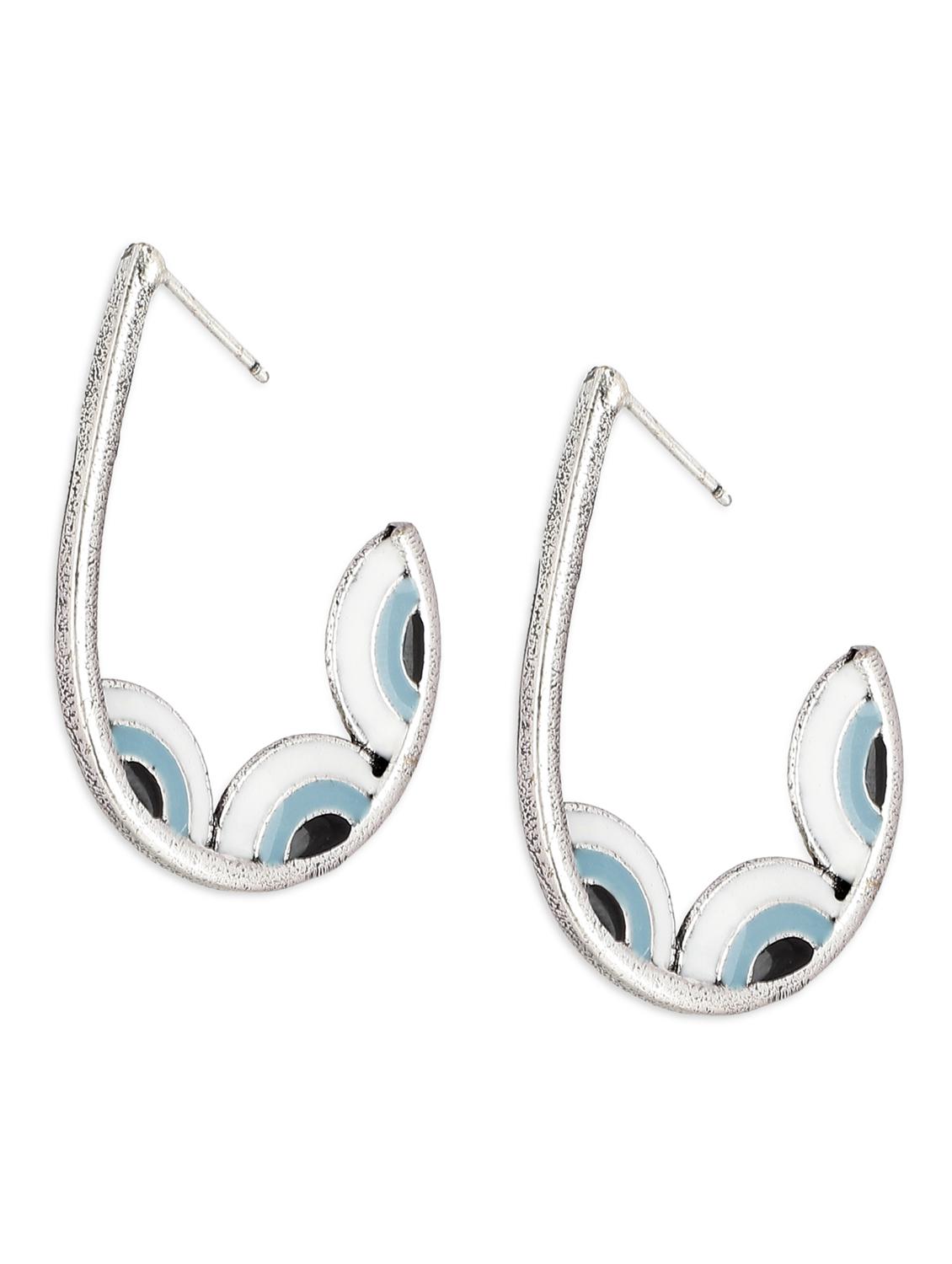 silver plated drop earring - 19421451 - Zoom Image - 0