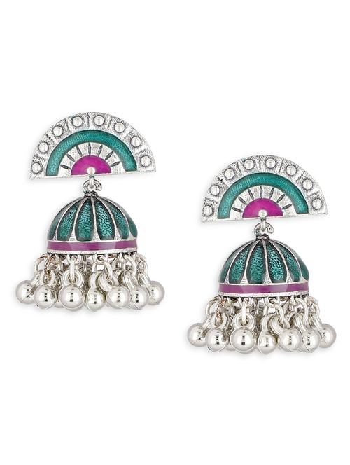 silver plated jhumka - 19421452 - Standard Image - 0