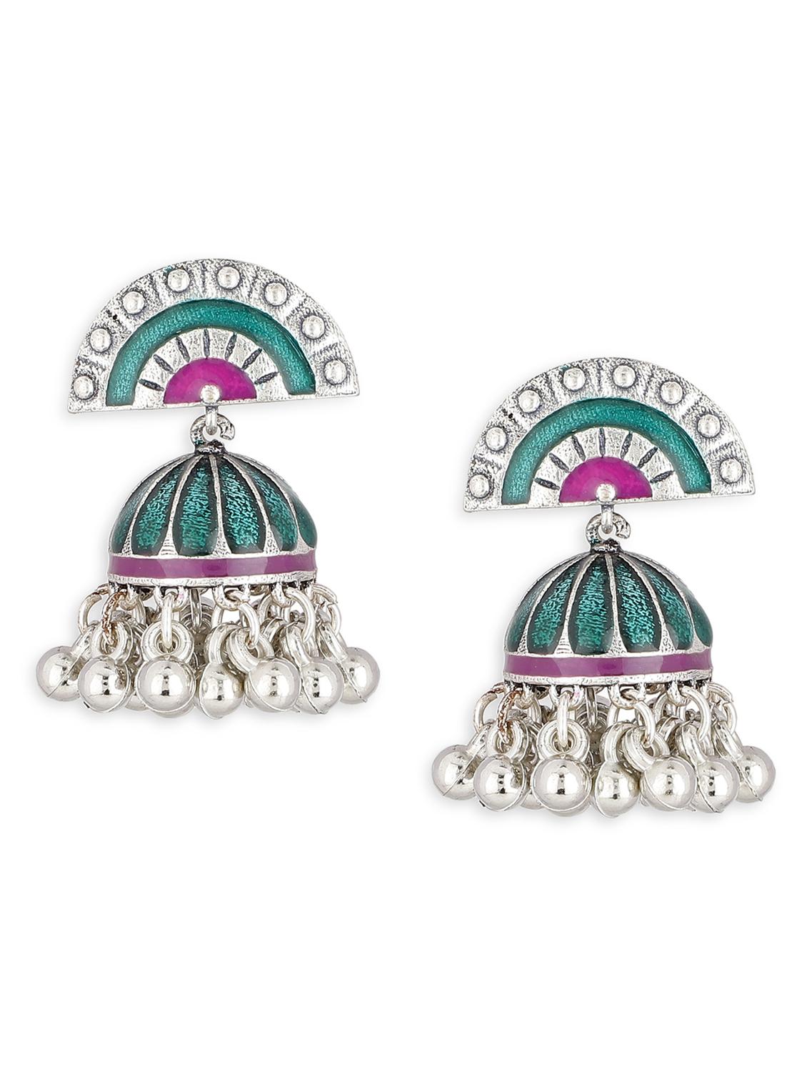 silver plated jhumka - 19421452 - Zoom Image - 0