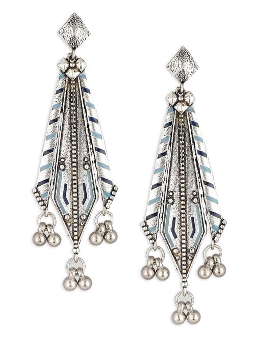 silver plated drop earring - 19421453 - Standard Image - 0