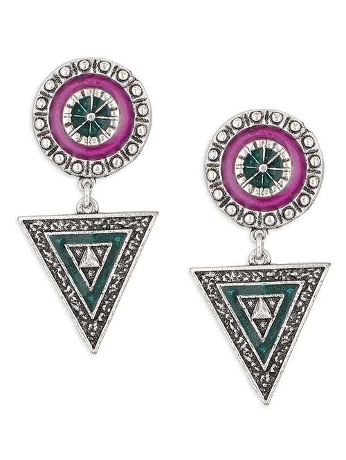 silver plated drop earring - 19421454 -  Standard Image - 0