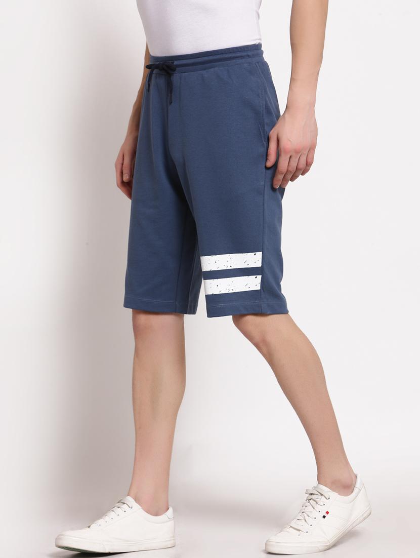 blue solid cotton short - 19421477 - Standard Image - 1