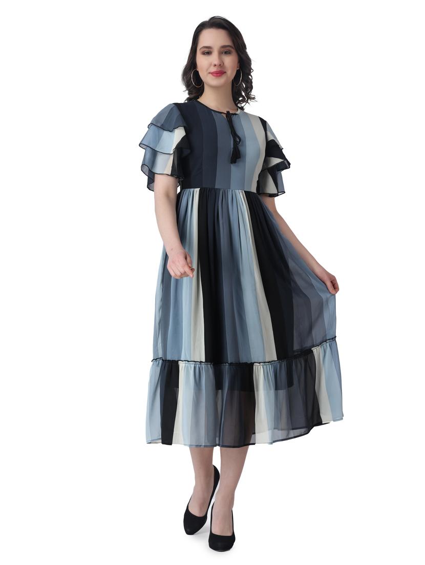 women's tiered dress self design dress - 19421981 - Standard Image - 1