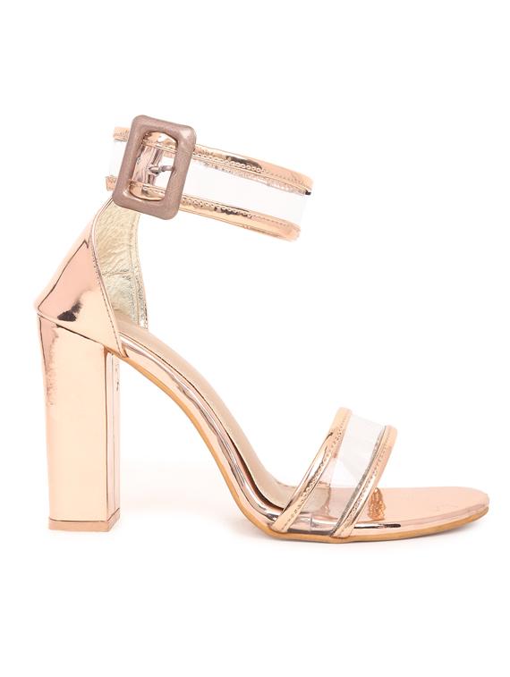 metallic synthetic ankle strap sandals - 19422335 - Standard Image - 1