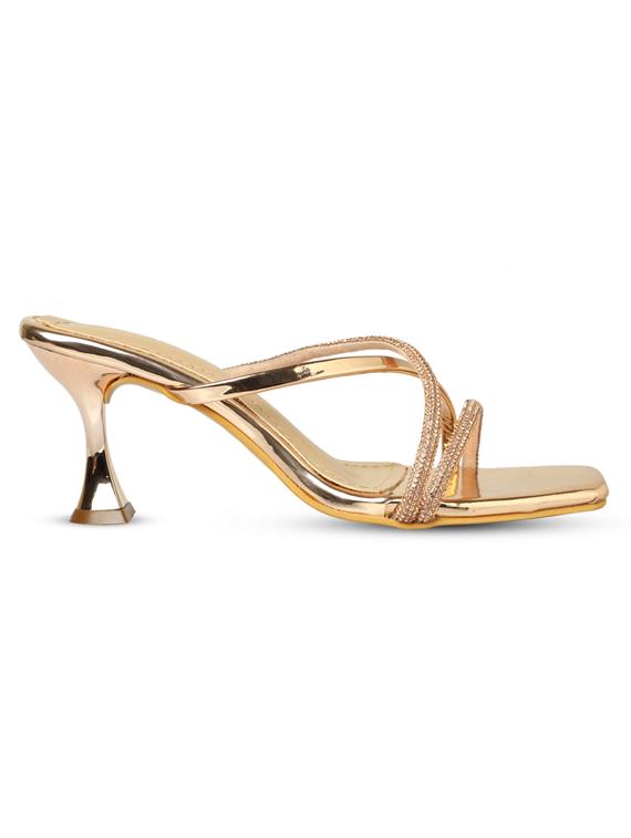 gold embellished kitten heel - 19422348 -  Standard Image - 1