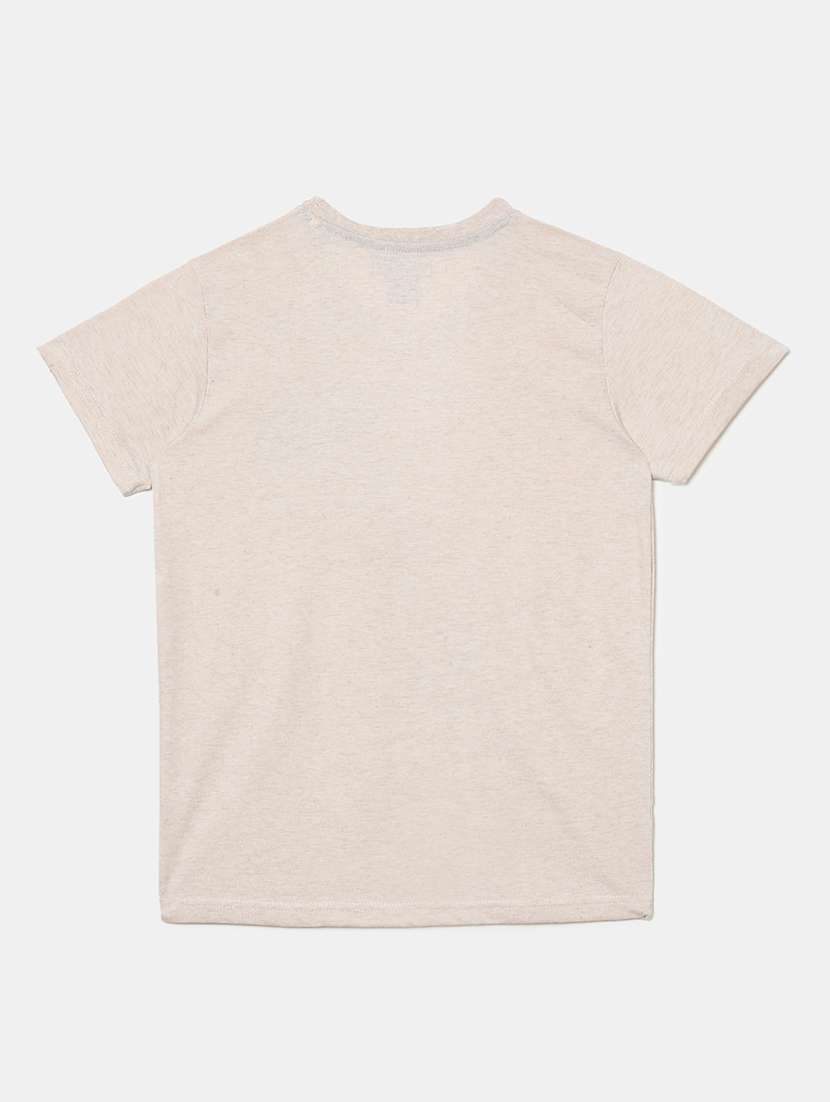 grey printed round neck t-shirt - 19422913 -  Standard Image - 1