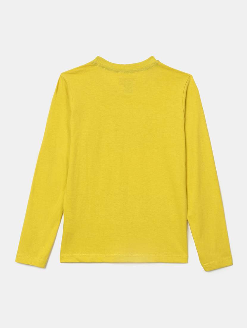 yellow printed round neck t-shirt - 19422914 - Standard Image - 1