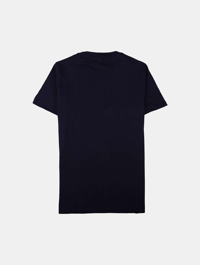 black printed round neck t-shirt - 19423174 -  Standard Image - 1