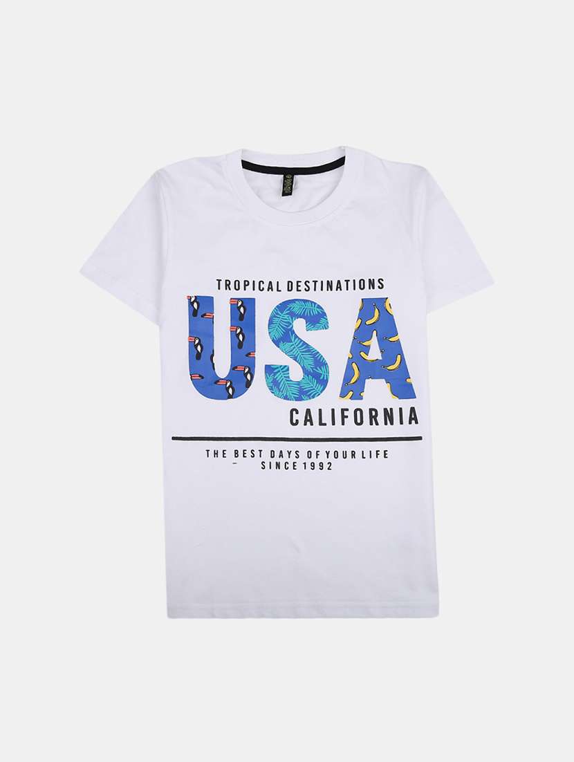 boys round neck printed t-shirt