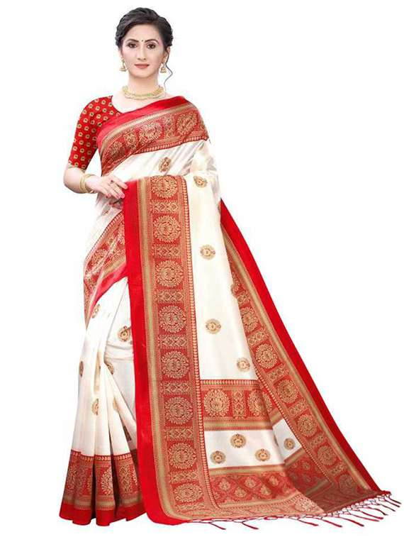 women printed saree  with blouse