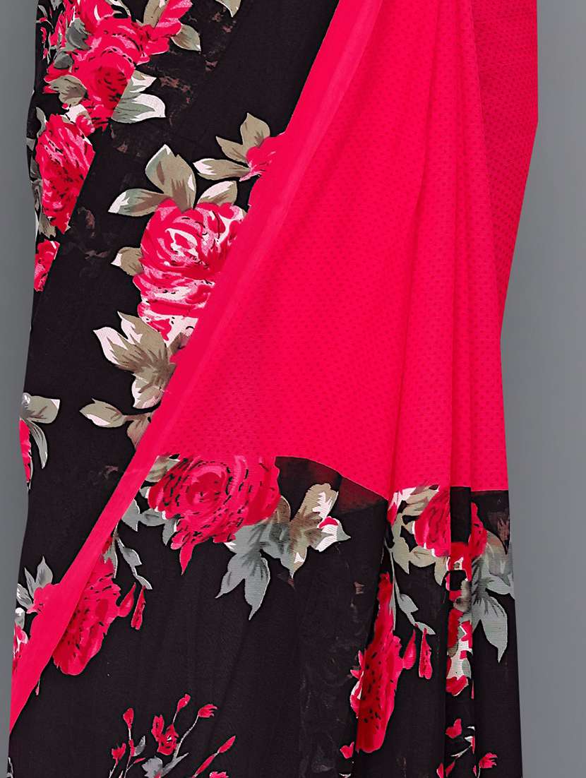 women floral printed saree with blouse - 19423864 -  Standard Image - 1