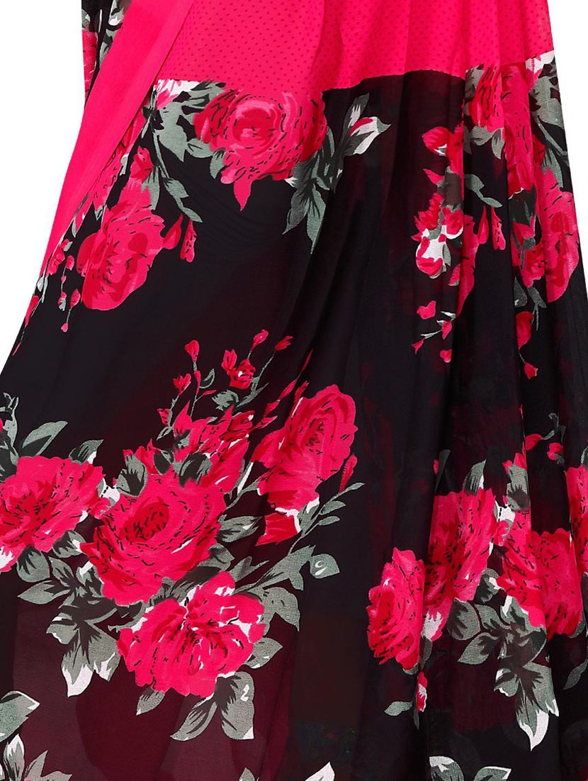 women's floral pink colored saree with blouse - 19423880 - Standard Image - 1