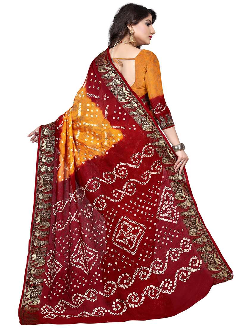 bandhani printed saree with blouse - 19423942 -  Standard Image - 1