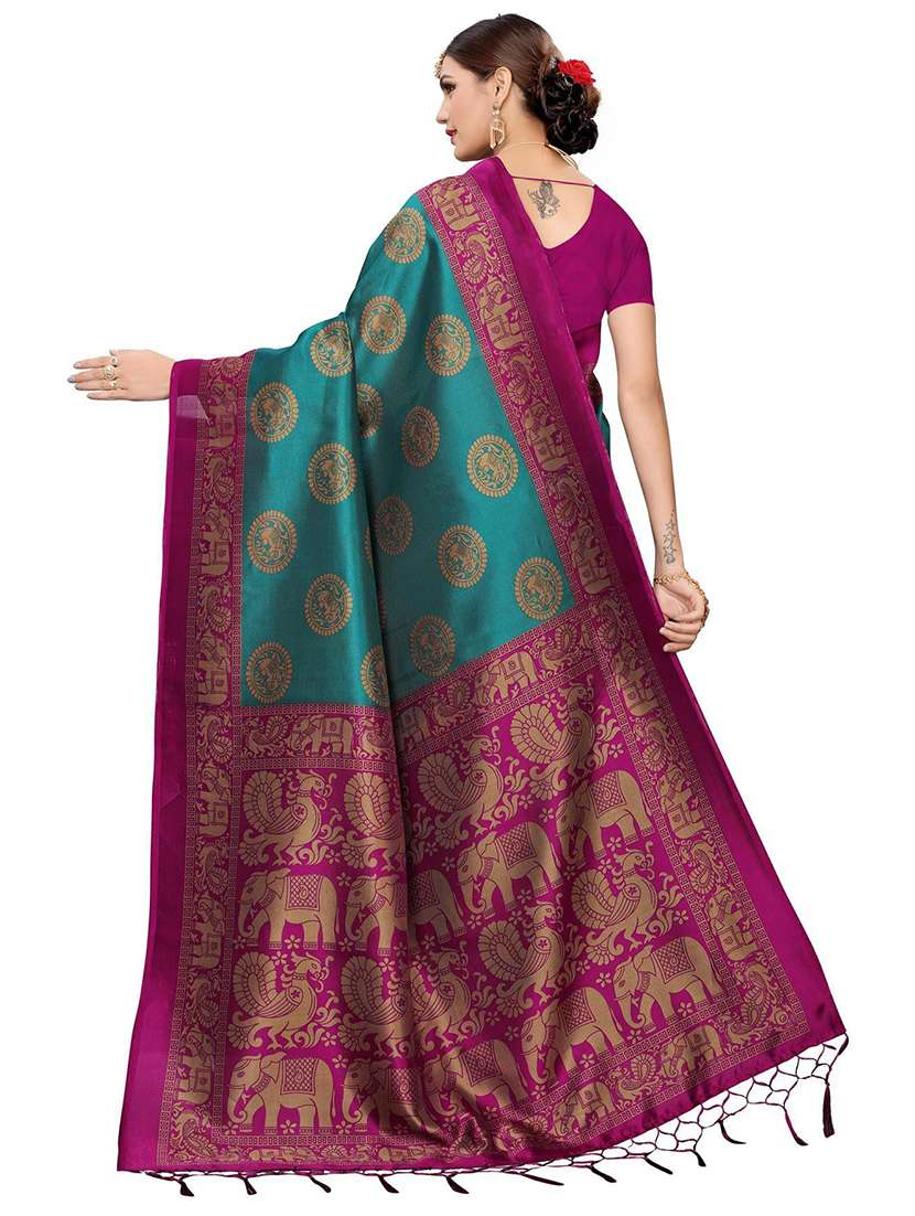 women floral printed saree with blouse - 19423947 - Standard Image - 1