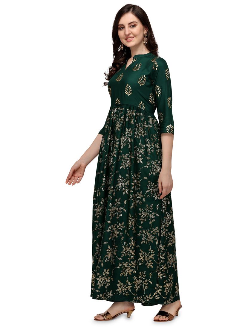 printed viscose a-line kurta - 19427690 -  Standard Image - 1