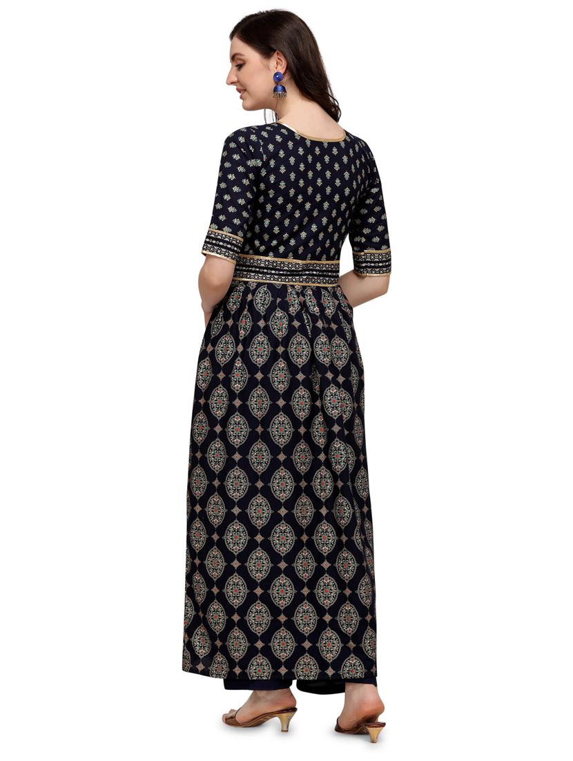 printed viscose a-line kurta - 19427693 -  Standard Image - 1