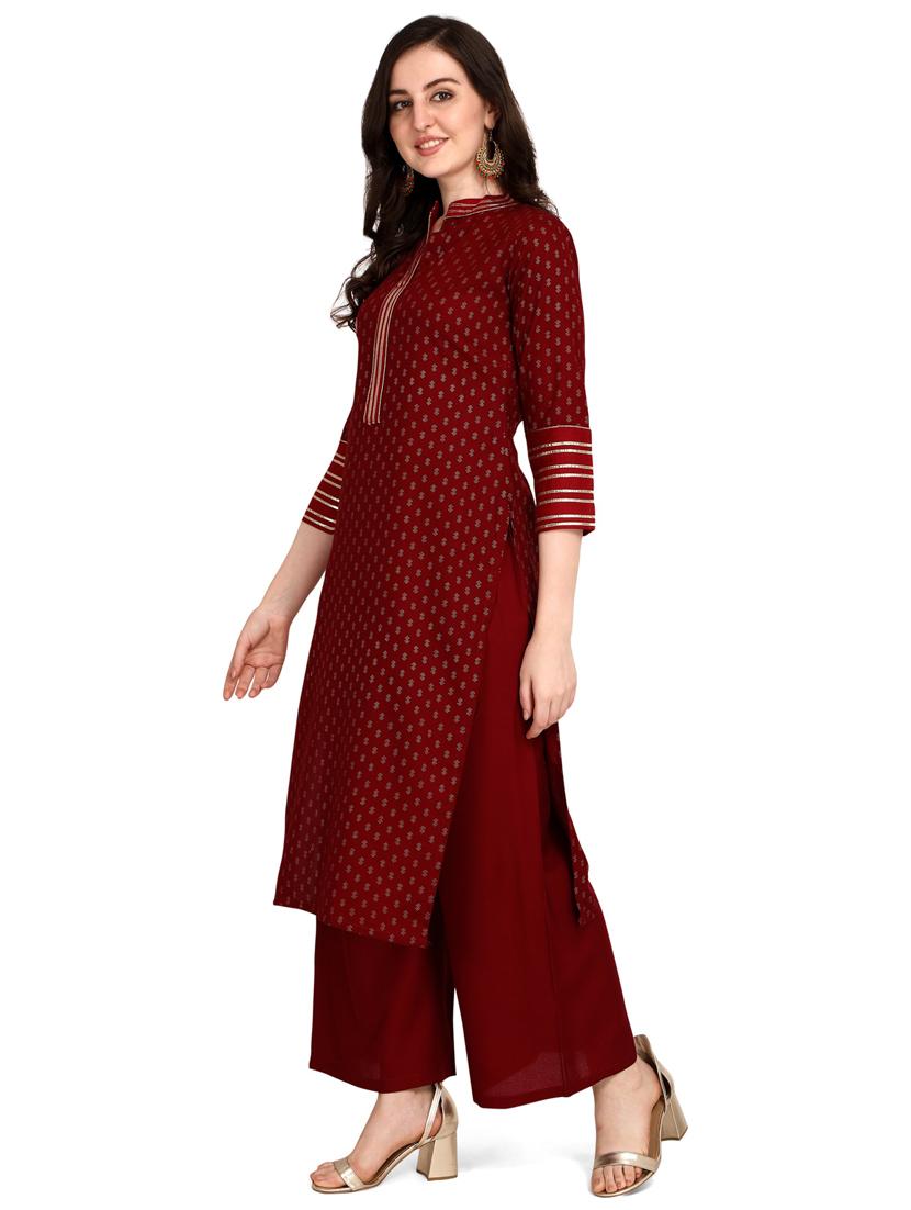 printed viscose straight kurta - 19427706 -  Standard Image - 1