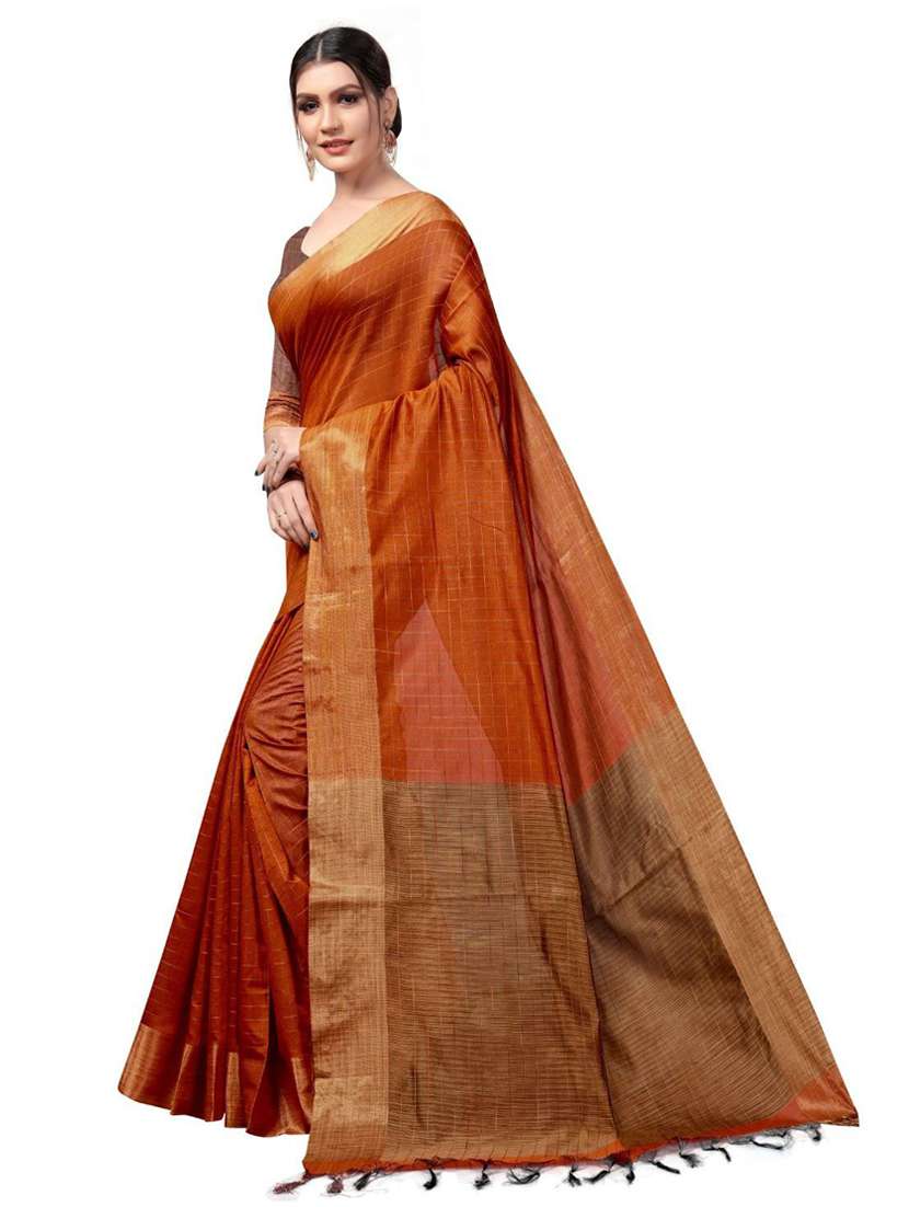 checkered print saree with blouse - 19429424 -  Standard Image - 1