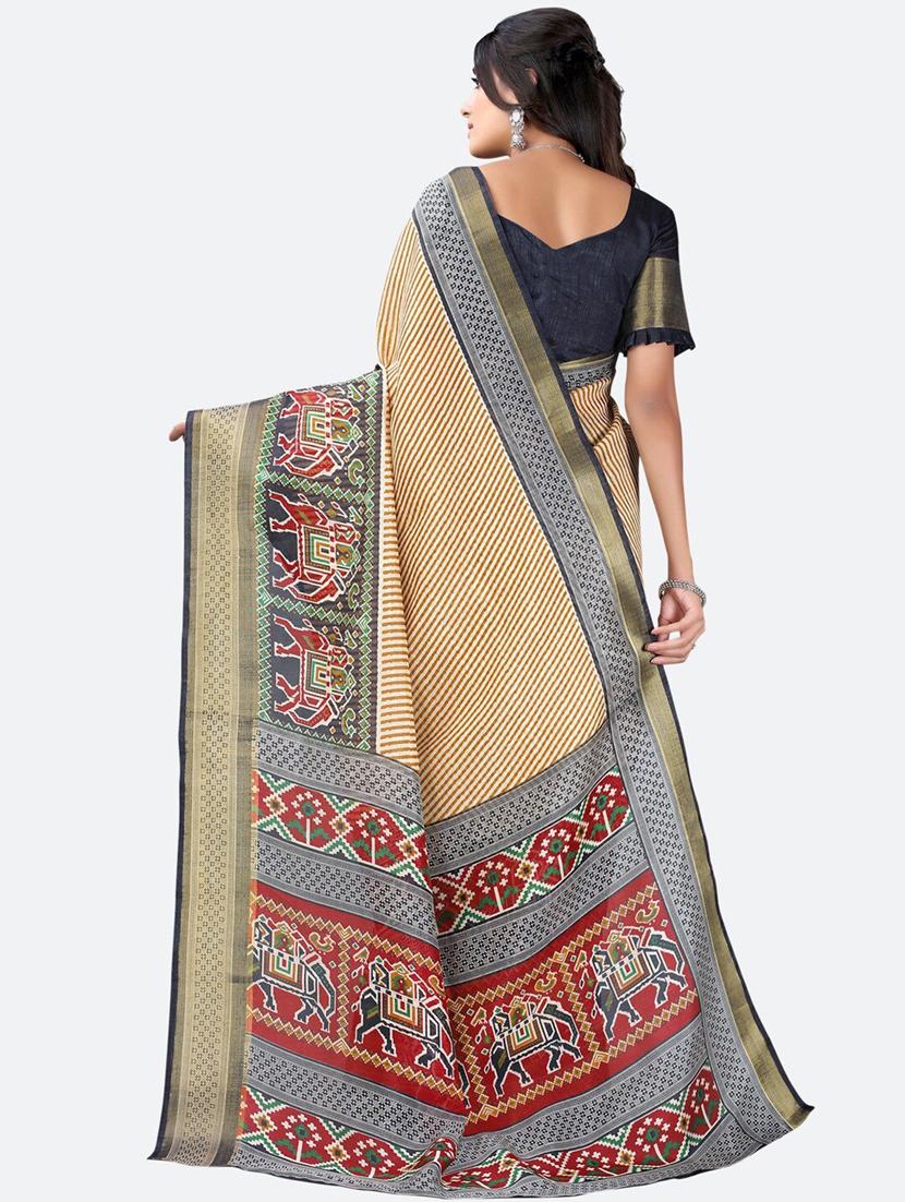 contrast bordered woven saree - 19429562 - Standard Image - 1
