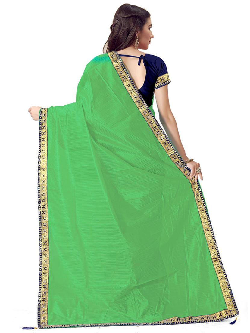 contrast bordered woven saree with blouse - 19429927 - Standard Image - 1