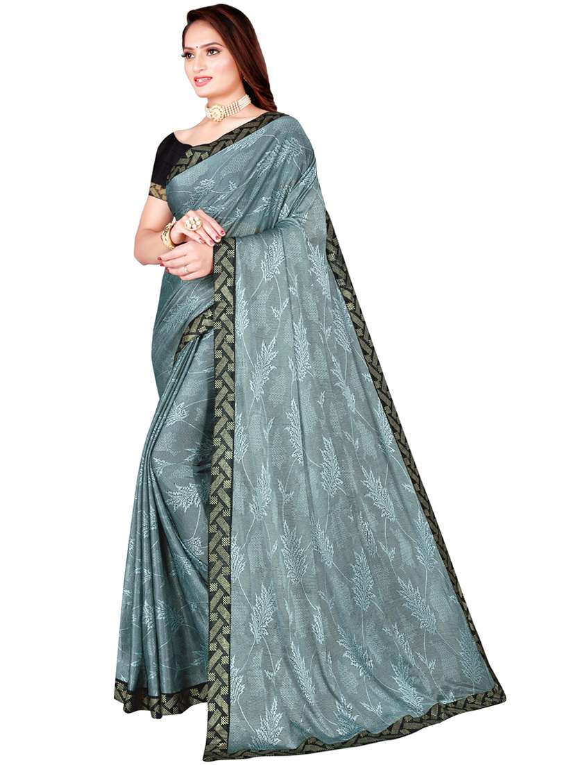 women's bordered royal blue colored saree - 19429933 -  Standard Image - 1