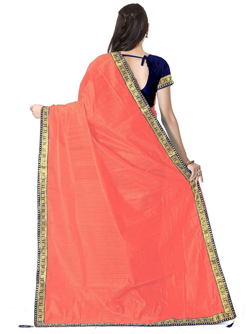 orange art silk saree - 19429951 - Standard Image - 1