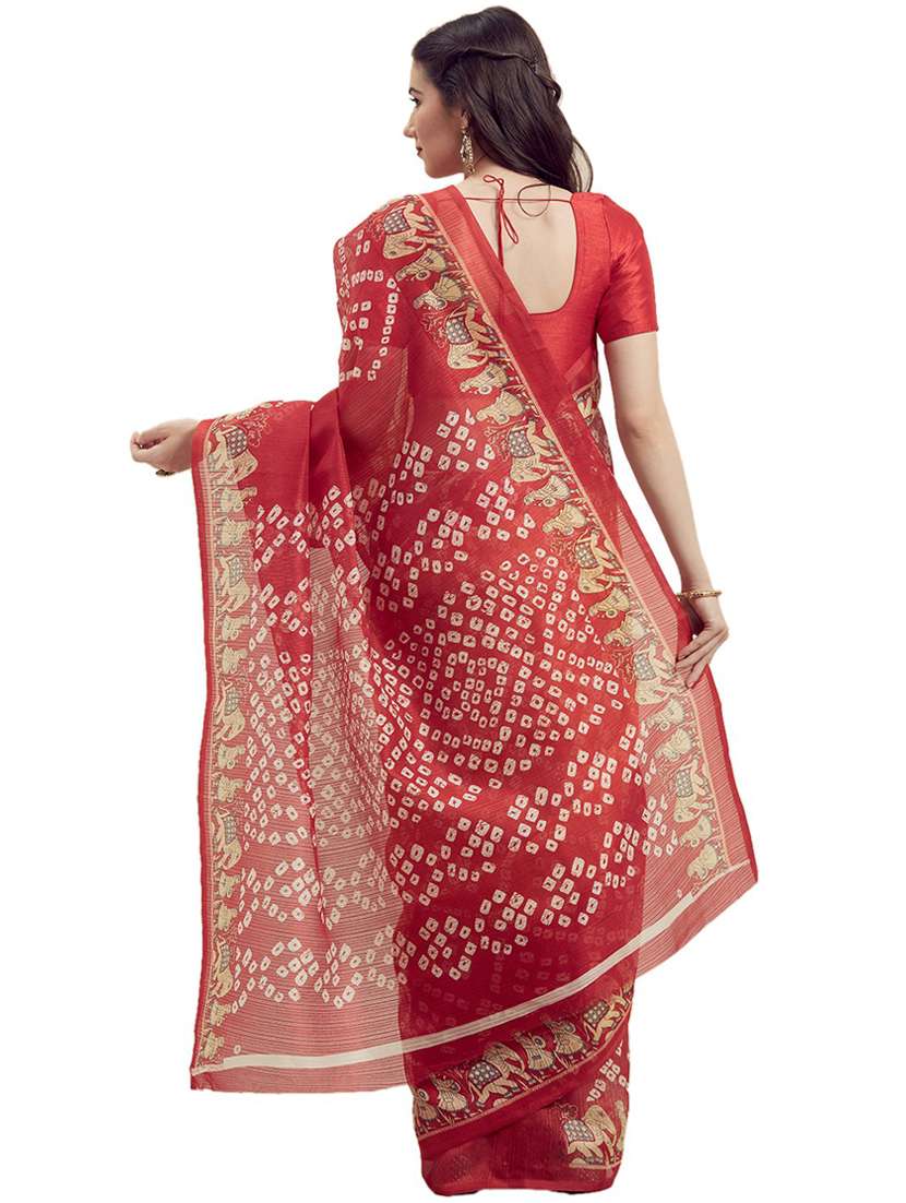 bandhani printed saree with blouse - 19430080 -  Standard Image - 1