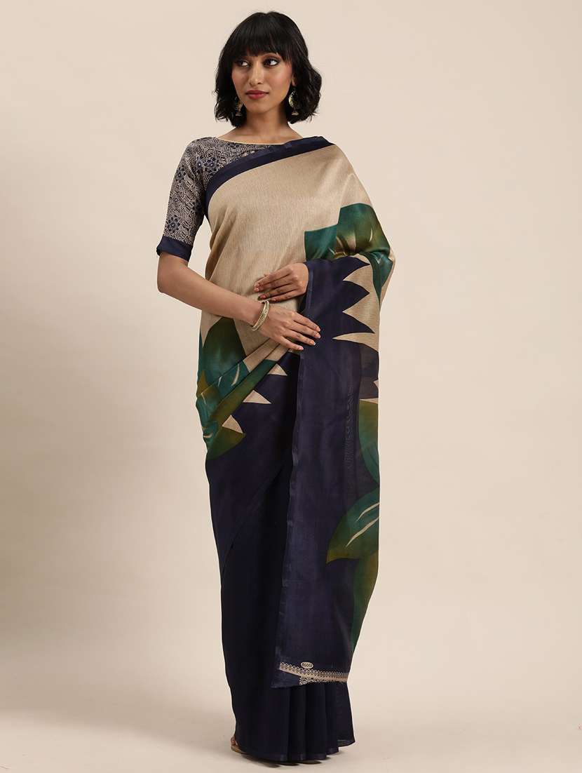 women's floral multi colored saree with blouse - 19430087 - Standard Image - 1