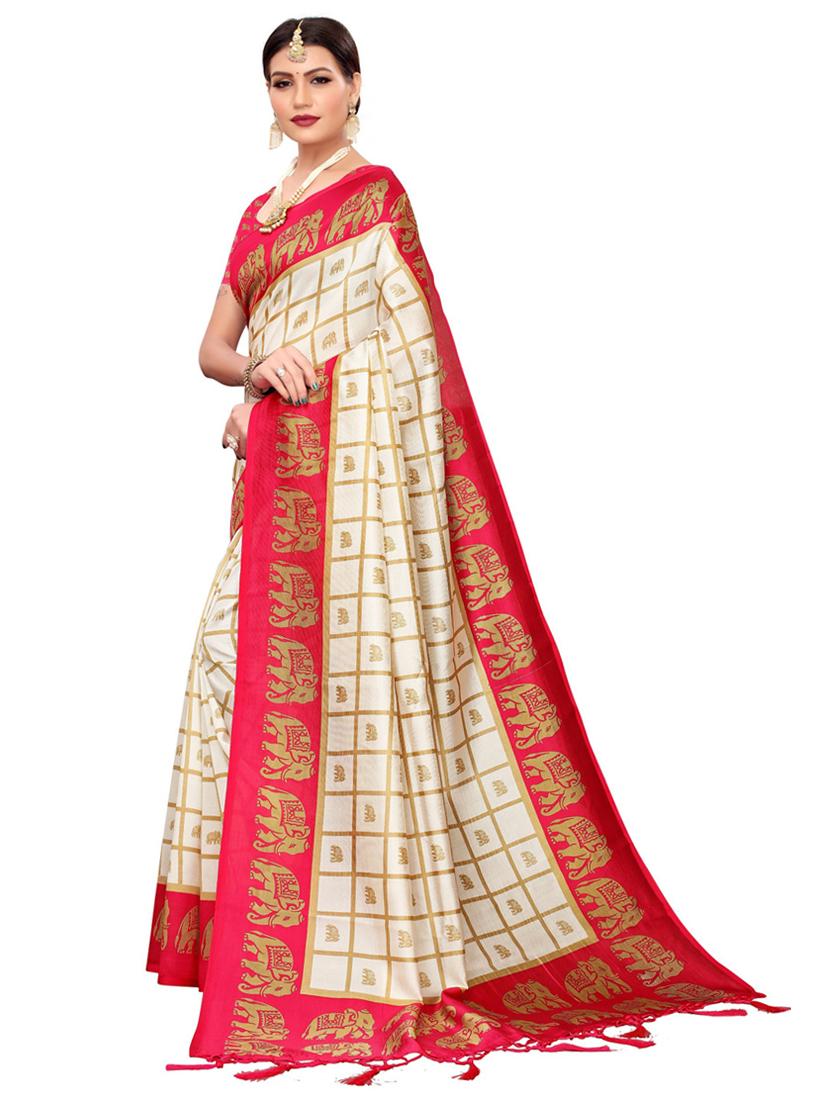 yellow printed bollywood saree with blouse - 19430120 -  Standard Image - 1