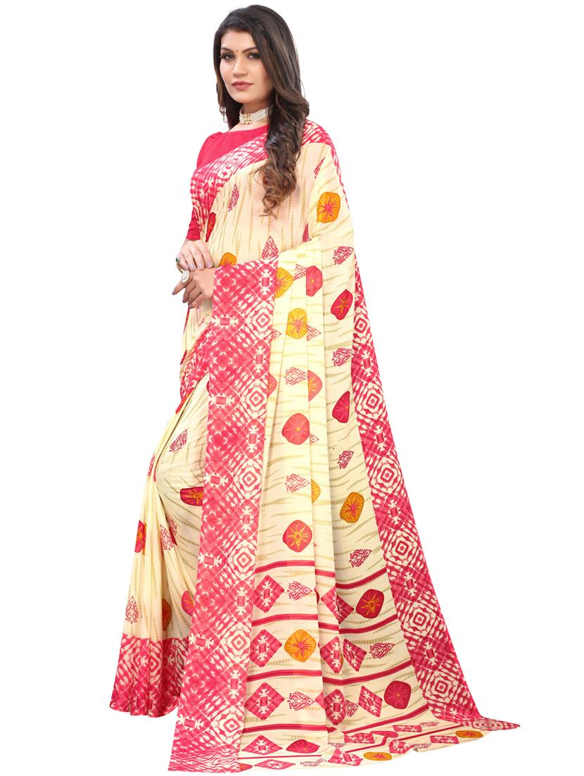red printed bollywood saree with blouse - 19430125 -  Standard Image - 1