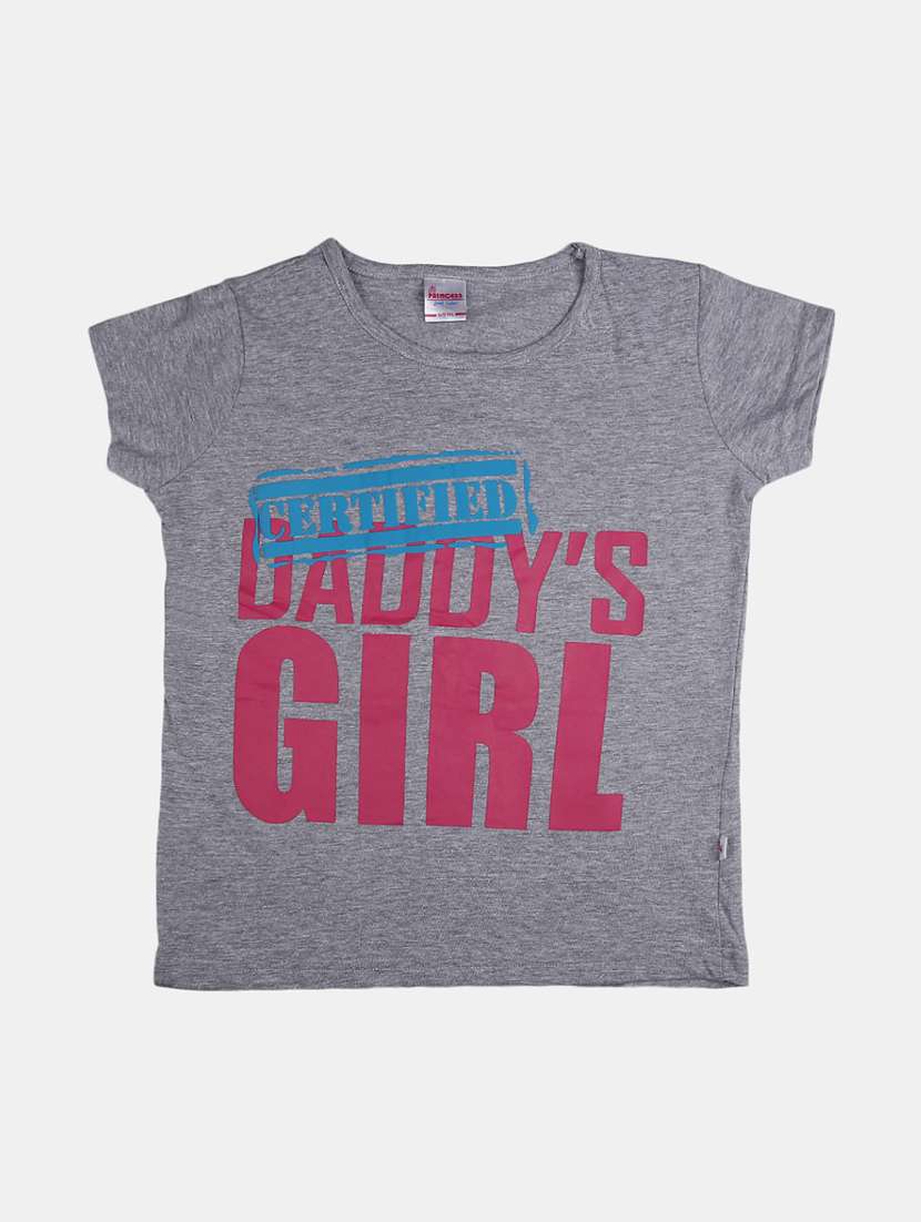 girls round neck printed regular tee