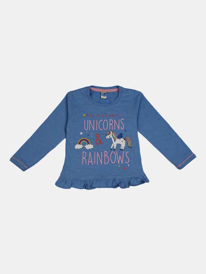 girls printed regular tee