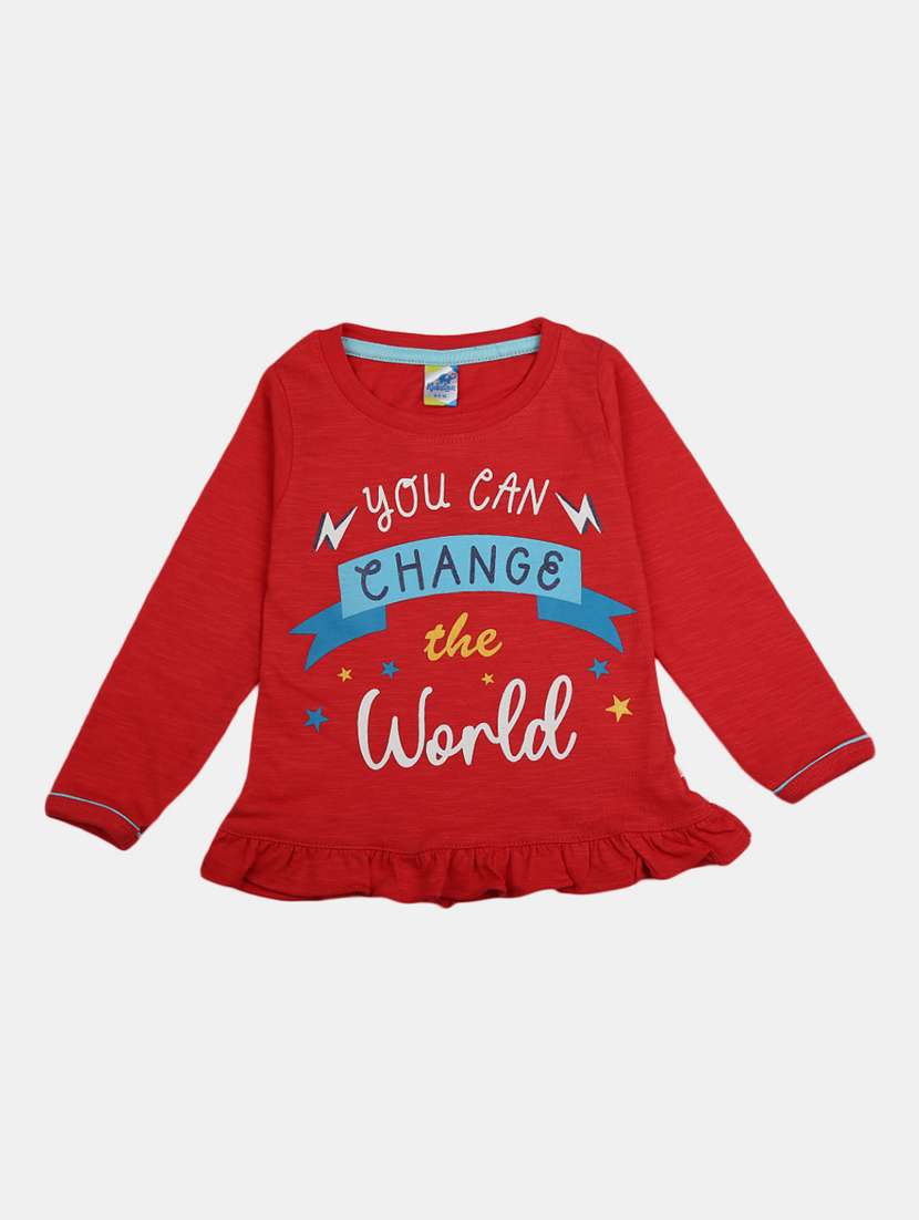 girl round neck cotton tee