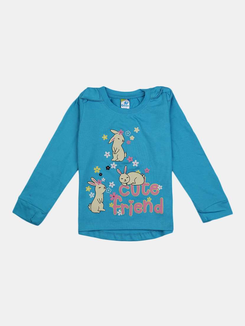 girls round neck regular tee