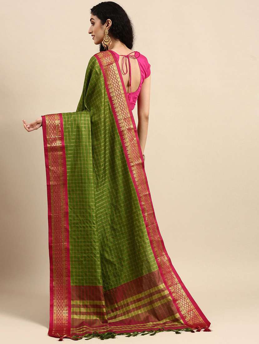 light green self design saree with blouse - 19431558 - Standard Image - 1