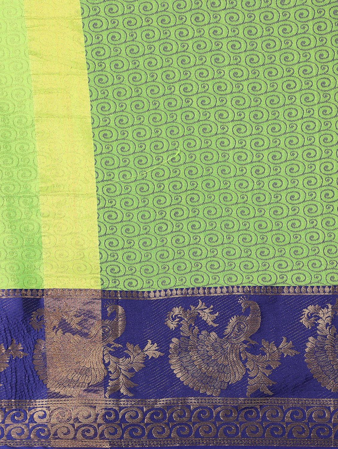 green self design saree with blouse - 19431582 - Standard Image - 4