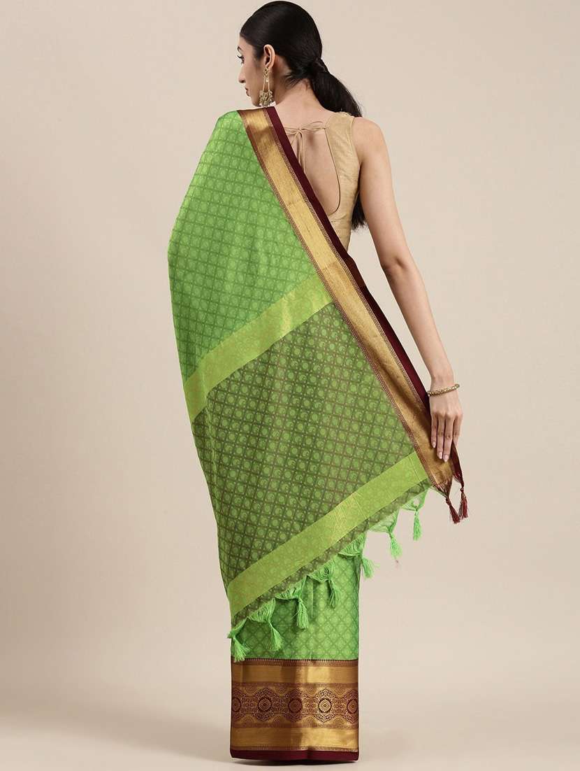 light green self design saree - 19431622 - Standard Image - 1