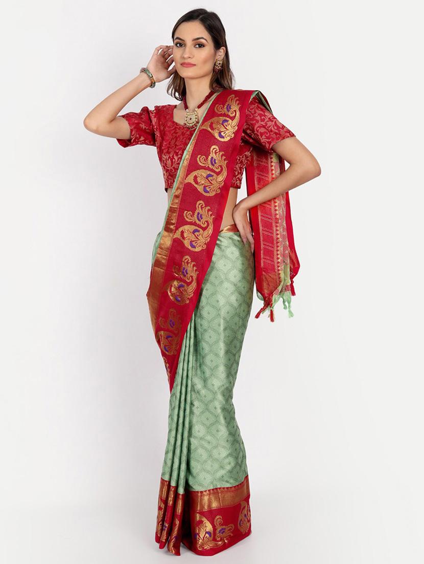 multi colored self design saree with blouse - 19431638 - Standard Image - 1