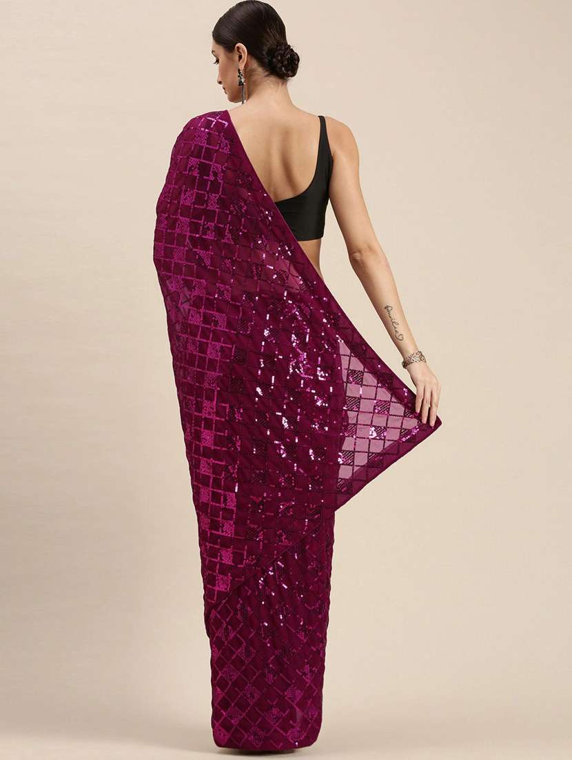 self design georgette saree with blouse - 19431733 -  Standard Image - 1