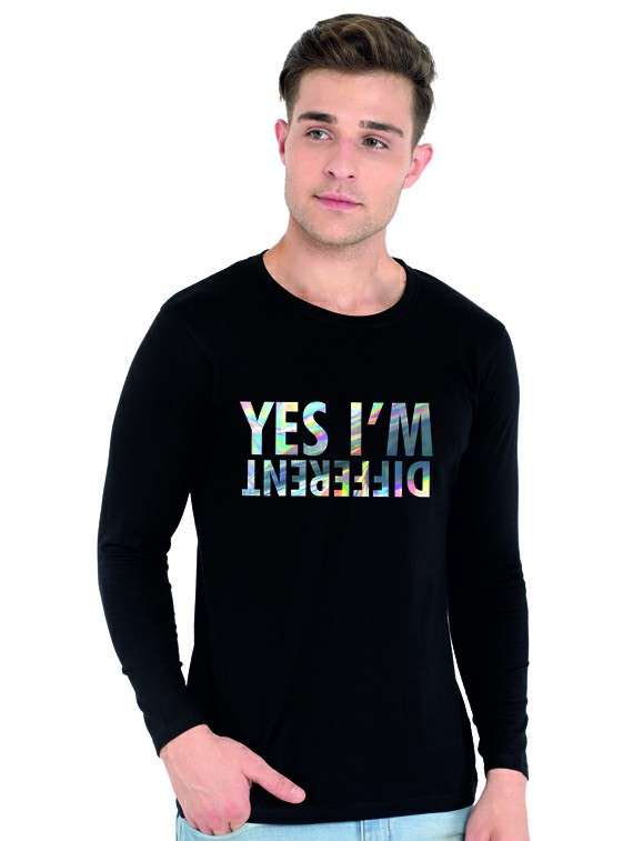 men round neck front print t-shirt