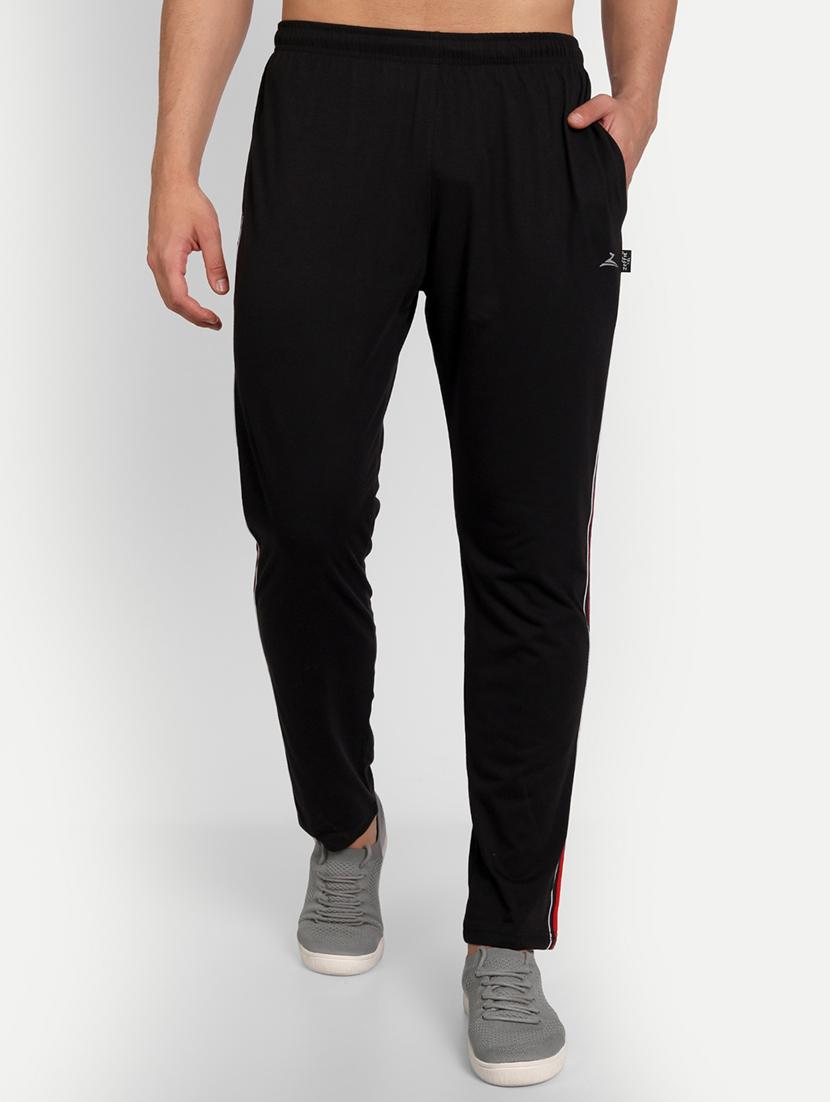 black solid full length track pant - 19433405 - Zoom Image - 0
