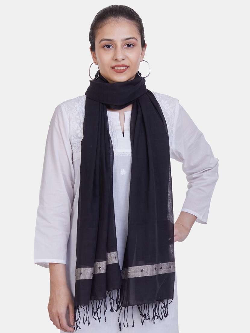 black solid scarf