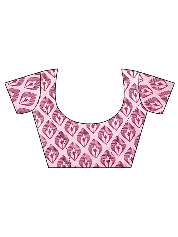 self design printed saree with blouse - 19434602 -  Standard Image - 1