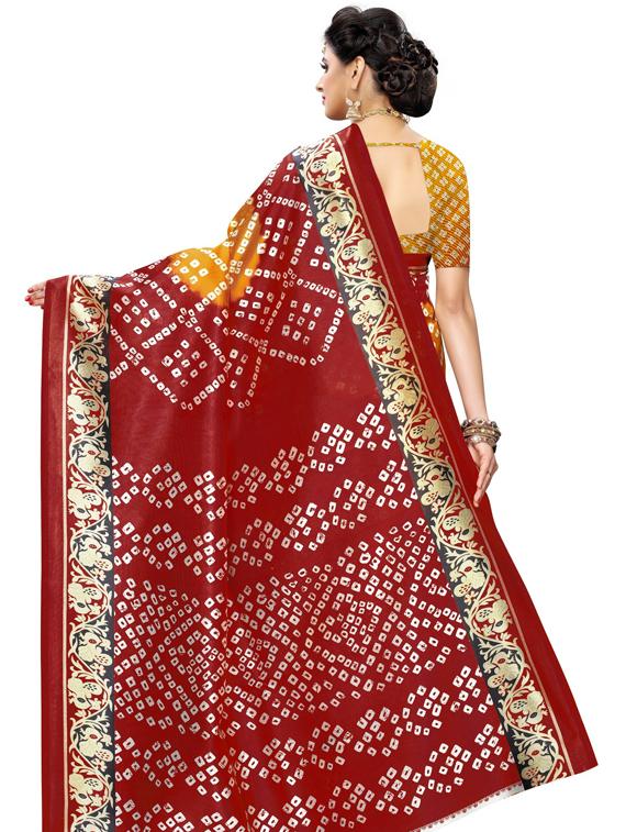 self design bandgani saree - 19434625 - Standard Image - 1