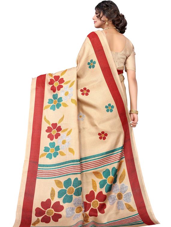 self design printed saree with blouse - 19434666 - Standard Image - 1