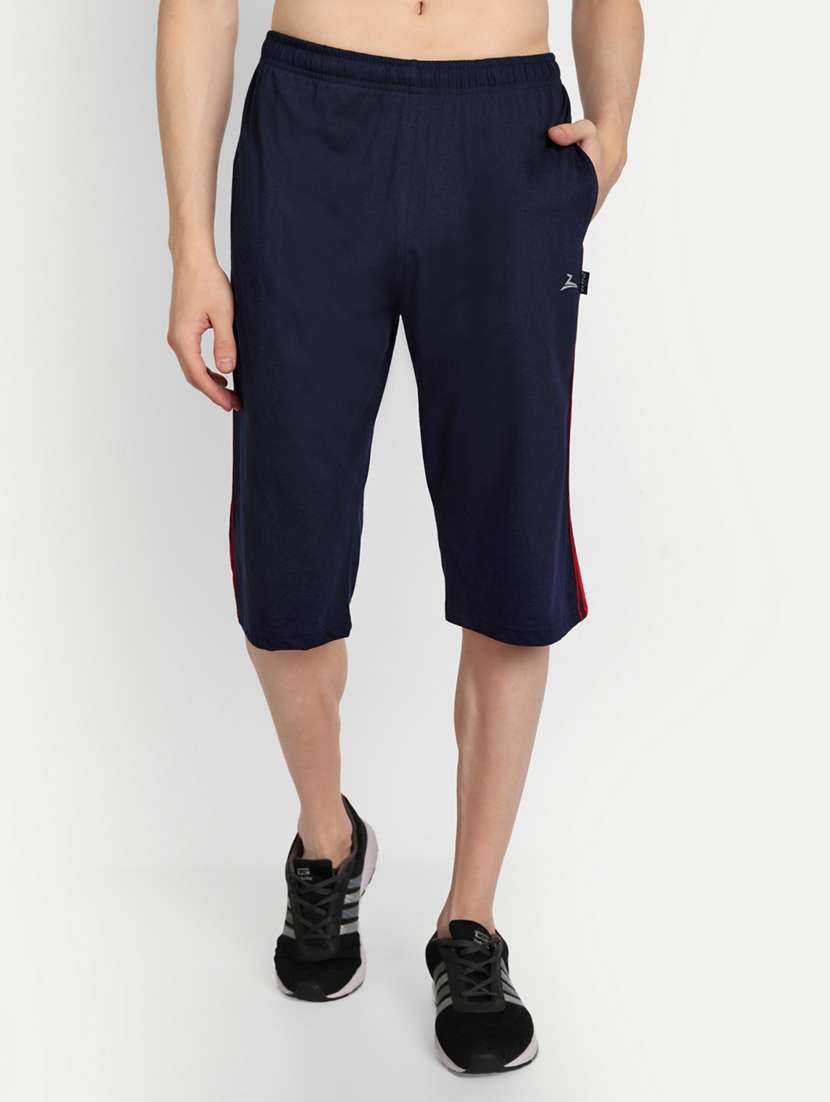 men solid mid rise three fourth 