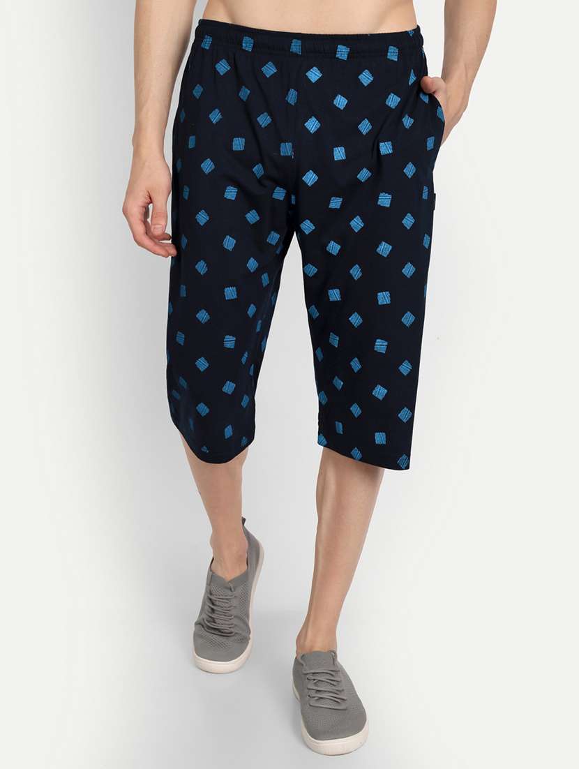 men printed mid rise bermuda