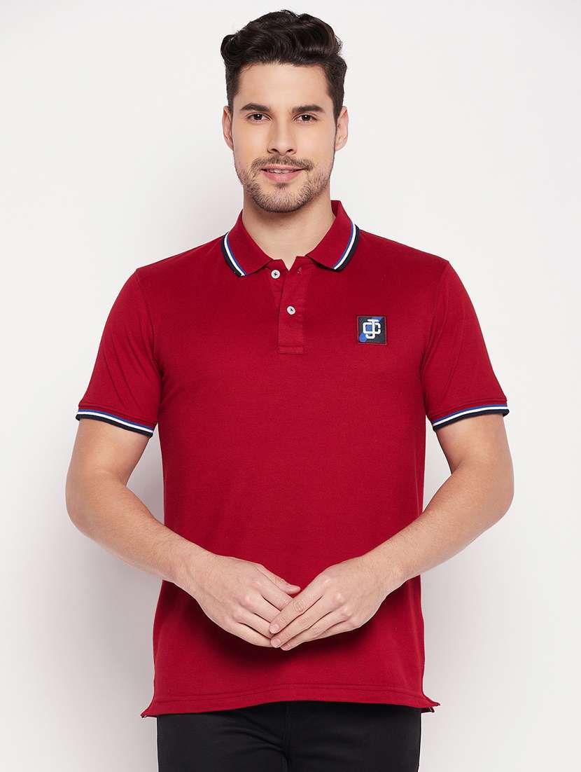 men polo neck plain t-shirt