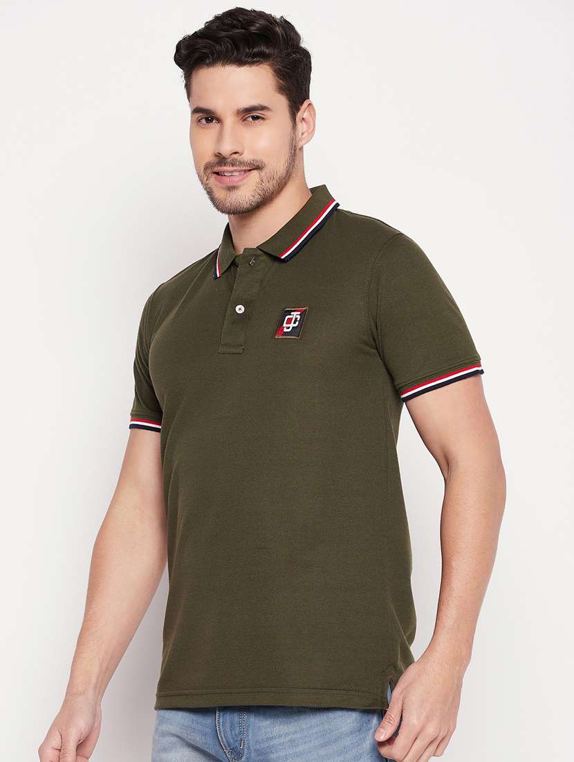 men polo neck plain t-shirt - 19435327 -  Standard Image - 1
